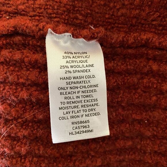 NWT-Chelsea28 Ribbed Brick Red Wool Blend Cozy/Soft Open Cardigan - Picture 9 of 10